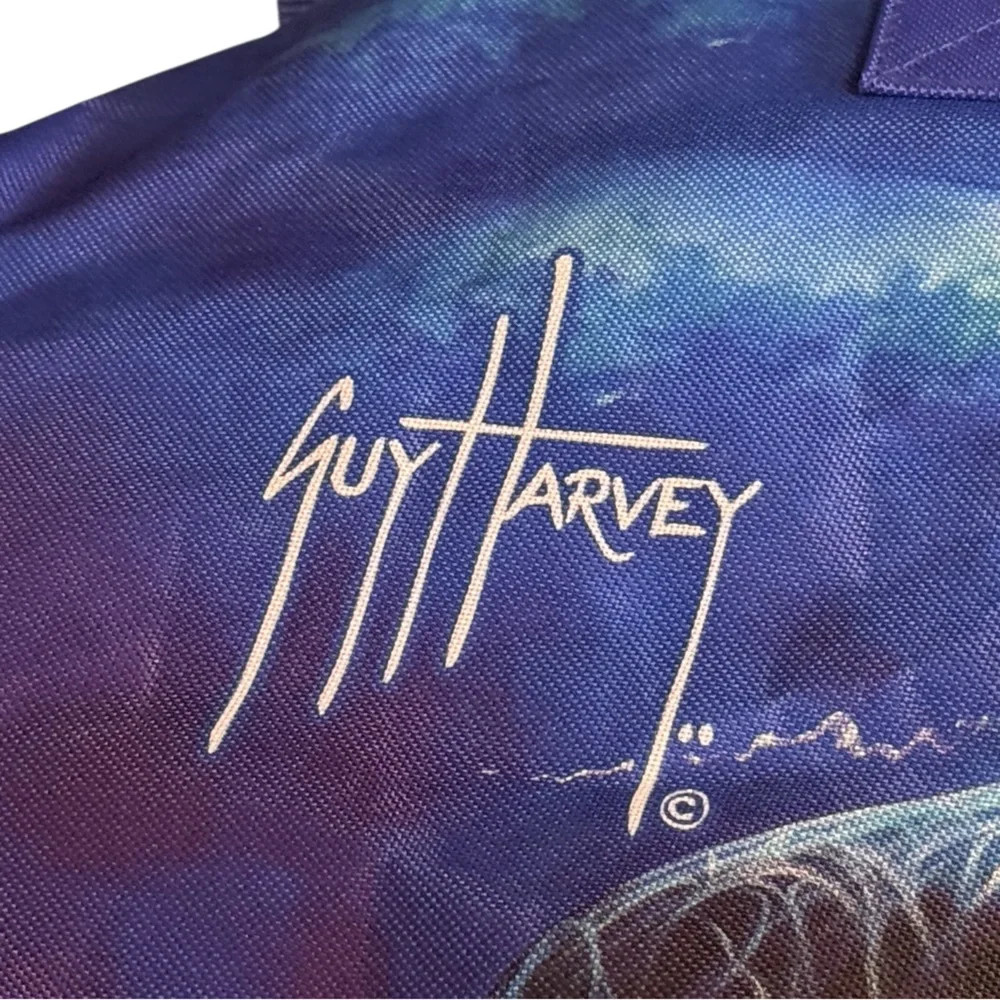 Guy Harvey Artist Whales Painting Art Blue Large Duffel Bag MINT NWT Sea World